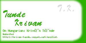 tunde krivan business card